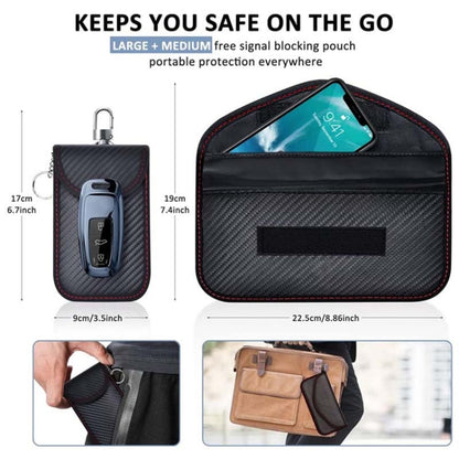 Large Car Shield Key Bag Anti-Magnetic Cell Phone Case RFID Protective Box, 3 In 1