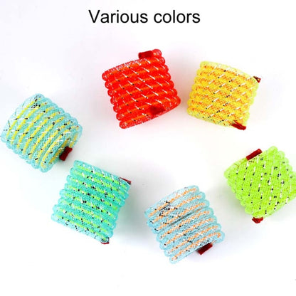 2pcs Colorful Plastic Spring Nylon Bouncing Tease Cats Toys, Random Color Delivery
