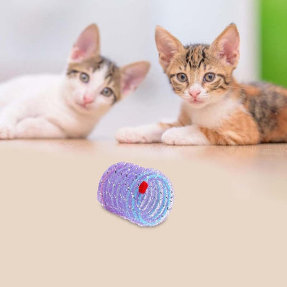 2pcs Colorful Plastic Spring Nylon Bouncing Tease Cats Toys, Random Color Delivery