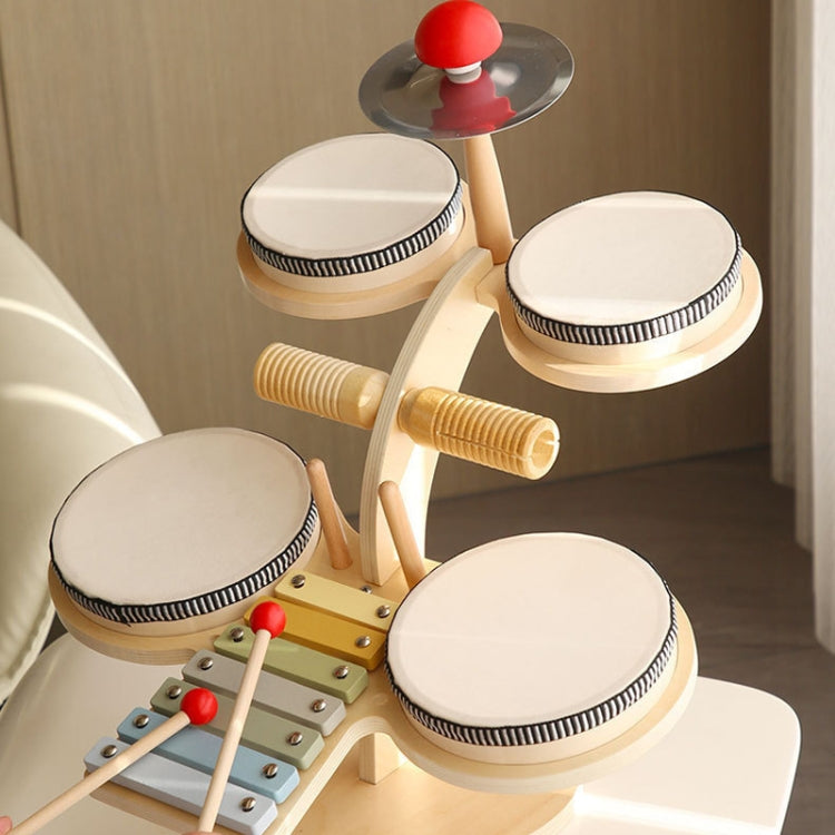 Children Wooden Desktop Music Percussion Toy Baby Early Learning Drum Enlightenment Toy, Multi-function Drum Set, Kitten Music Stand, Multi-function Percussion Table, Music Stand