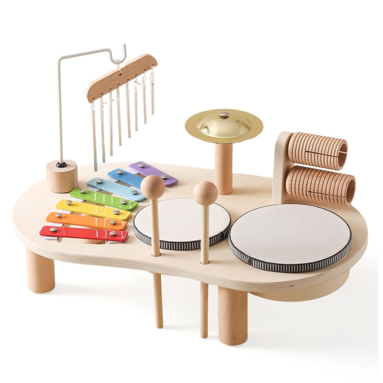 Children Wooden Desktop Music Percussion Toy Baby Early Learning Drum Enlightenment Toy, Multi-function Drum Set, Kitten Music Stand, Multi-function Percussion Table, Music Stand