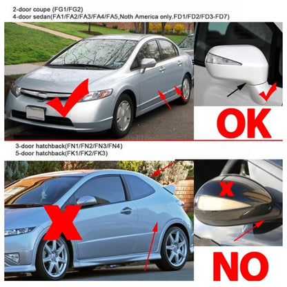 For Honda Civic MK8 Car Dynamic LED Water Flow Turn Signal Rearview Mirror Lights, Yellow Light, Blue Yellow Light