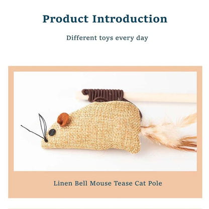 7pcs / Set Pet Teasing Cats Toys Combination Kit, Sisal Mouse, Pumpkin Ball
