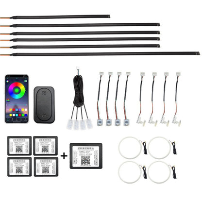 Car Hidden Acrylic LED Colorful Decorative Atmosphere Light Strip, 6 in 1, 10 in 1, 14 in 1, 18 in 1, 22 in 1