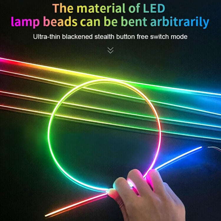 Car Hidden Acrylic LED Colorful Decorative Atmosphere Light Strip, 6 in 1, 10 in 1, 14 in 1, 18 in 1, 22 in 1