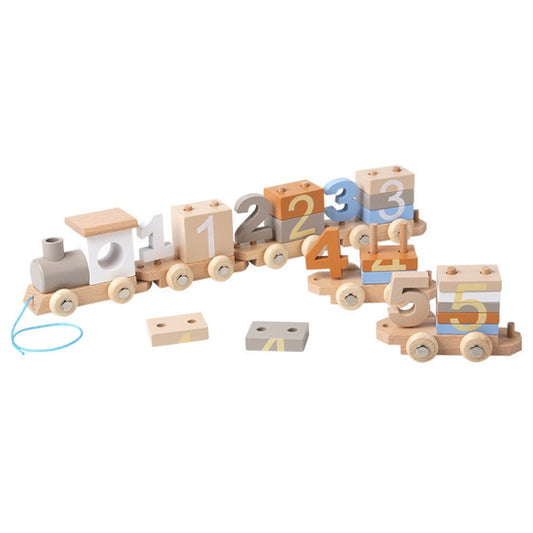 Children Wooden Digital Train Set Baby Educational Toy Boys Girls Assembled Toy Birthday Gift, D55