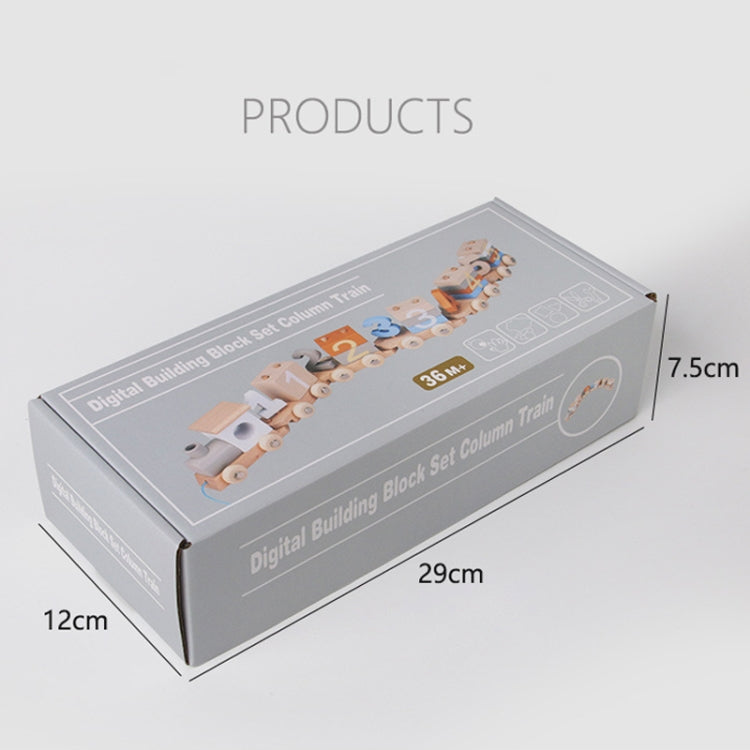 Children Wooden Digital Train Set Baby Educational Toy Boys Girls Assembled Toy Birthday Gift, D55