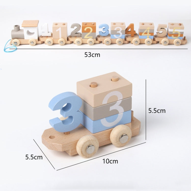 Children Wooden Digital Train Set Baby Educational Toy Boys Girls Assembled Toy Birthday Gift, D55