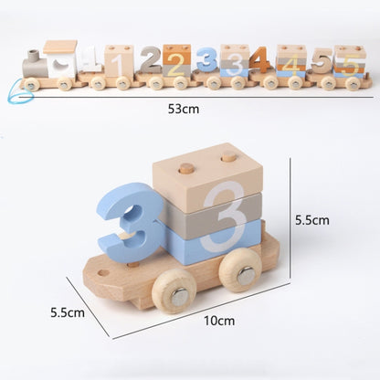 Children Wooden Digital Train Set Baby Educational Toy Boys Girls Assembled Toy Birthday Gift, D55