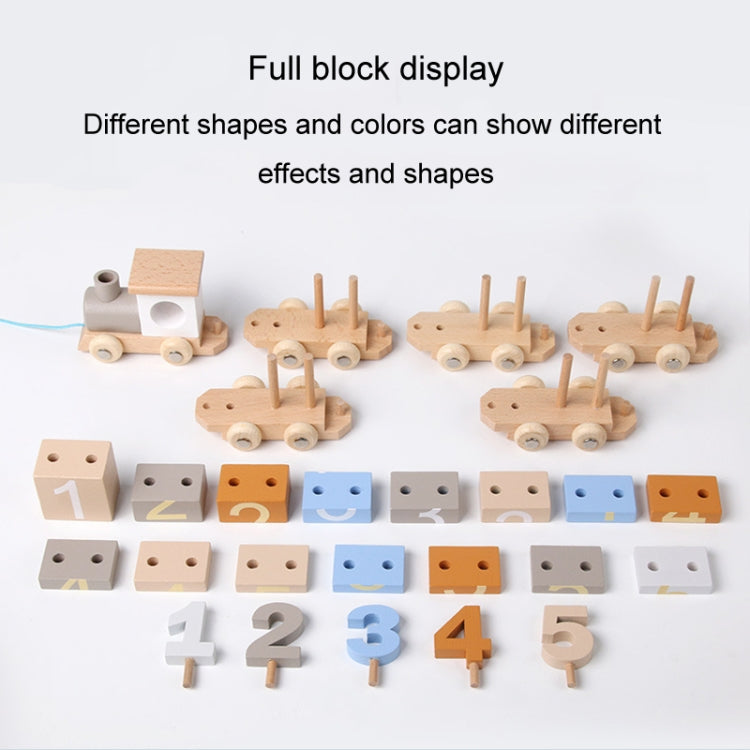 Children Wooden Digital Train Set Baby Educational Toy Boys Girls Assembled Toy Birthday Gift, D55
