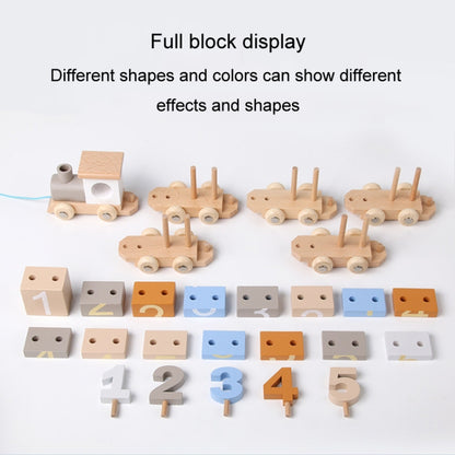 Children Wooden Digital Train Set Baby Educational Toy Boys Girls Assembled Toy Birthday Gift, D55