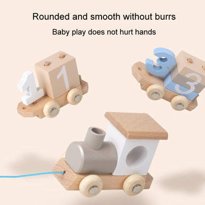 Children Wooden Digital Train Set Baby Educational Toy Boys Girls Assembled Toy Birthday Gift, D55