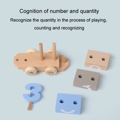 Children Wooden Digital Train Set Baby Educational Toy Boys Girls Assembled Toy Birthday Gift, D55