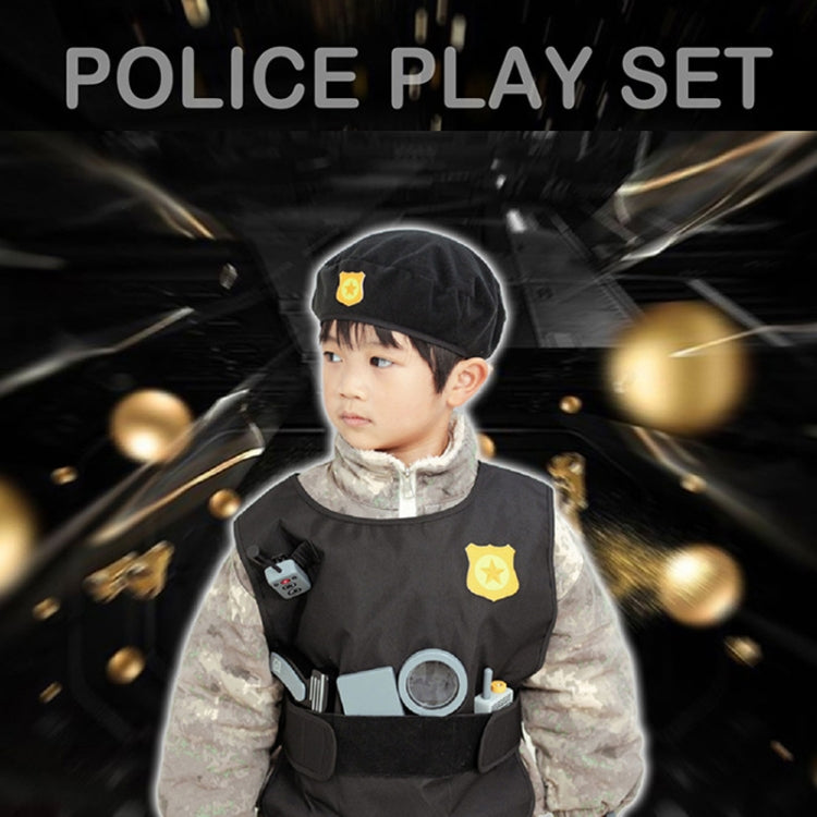 Children Wooden Simulation Police Toolkit Role Play Pretend Play Toy, Police