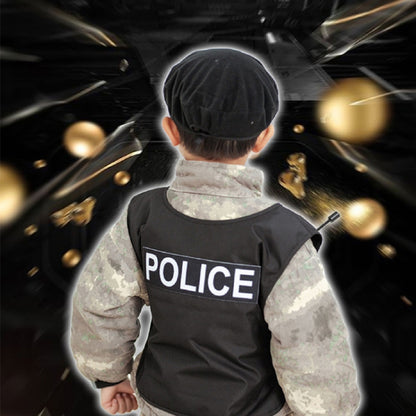 Children Wooden Simulation Police Toolkit Role Play Pretend Play Toy, Police