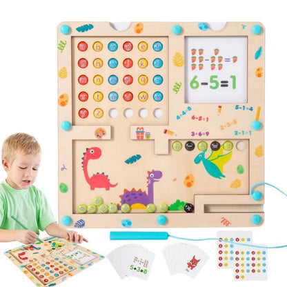 3 In 1 Wooden Magnetic Counting Math Toys Dual Sided Alphabets Numbers Children Learning Educational Toy