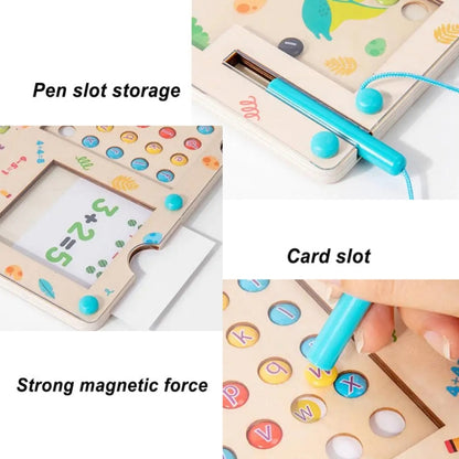 3 In 1 Wooden Magnetic Counting Math Toys Dual Sided Alphabets Numbers Children Learning Educational Toy
