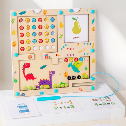 3 In 1 Wooden Magnetic Counting Math Toys Dual Sided Alphabets Numbers Children Learning Educational Toy