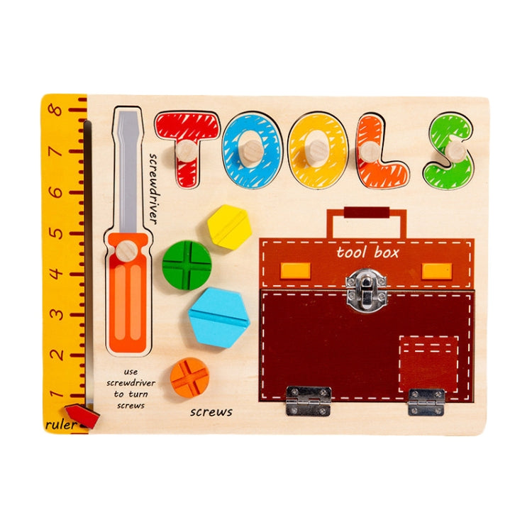 Montessori Wooden Jigsaw Puzzle Children Toy Baby Enlightenment Early Learning Busy Board Educational Toy, Tools, Tool Truck