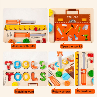 Montessori Wooden Jigsaw Puzzle Children Toy Baby Enlightenment Early Learning Busy Board Educational Toy, Tools, Tool Truck