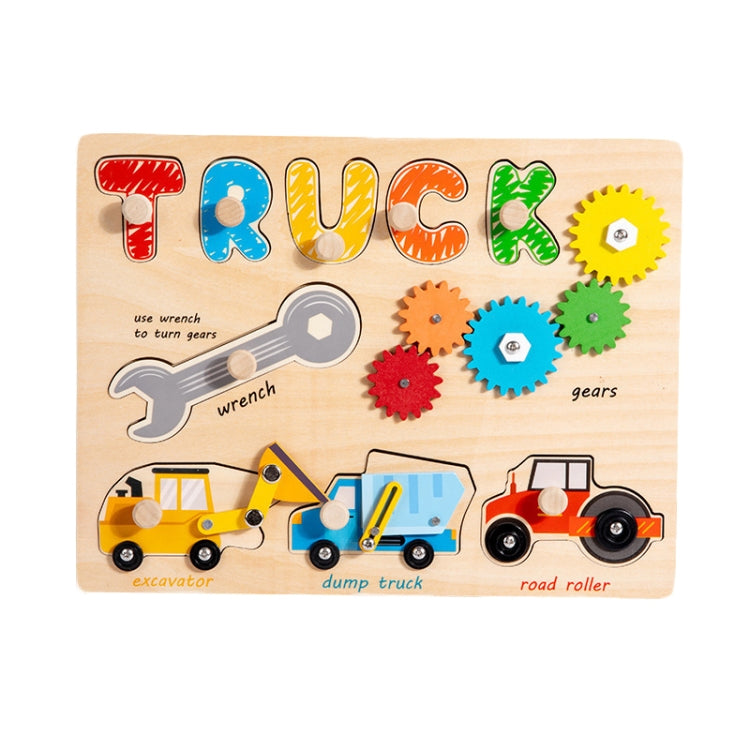 Montessori Wooden Jigsaw Puzzle Children Toy Baby Enlightenment Early Learning Busy Board Educational Toy, Tools, Tool Truck