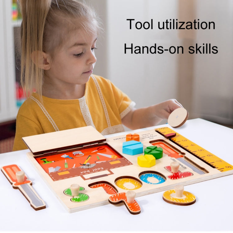 Montessori Wooden Jigsaw Puzzle Children Toy Baby Enlightenment Early Learning Busy Board Educational Toy, Tools, Tool Truck