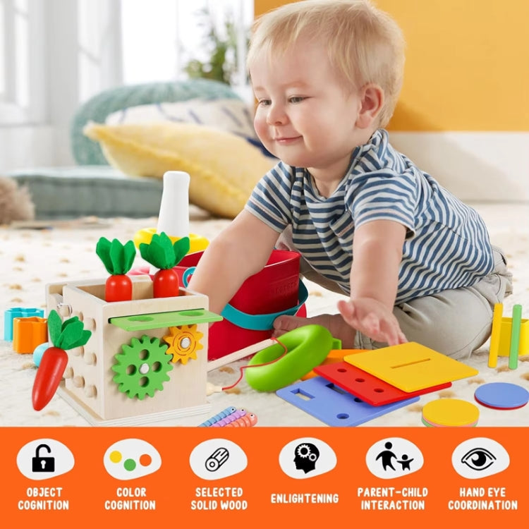 Montessori Sorting Matching Educational Toys Pull Carrots Children Catching Worms Fishing Puzzle Nail Board Coin Box, 8 In 1