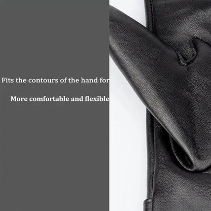 Women Sheepskin Wool Fleece Lined Windproof Warm Gloves Touchscreen Thick Snow Driving Gloves, S, M, L, XL