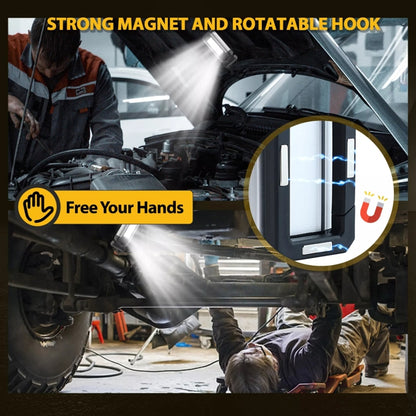 E-SMARTER K011 USB Rechargeable Repair Light With Magnet COB Strong Light Flashlight, A Foldable Red, A Foldable Silver, B Simple Red, B Simple Silver