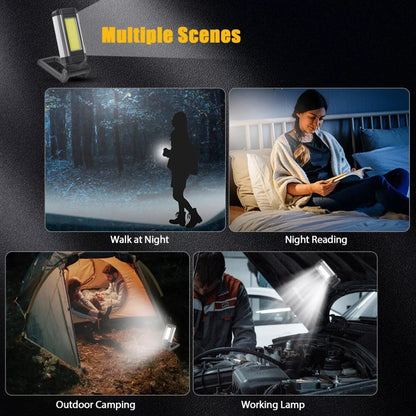 E-SMARTER K011 USB Rechargeable Repair Light With Magnet COB Strong Light Flashlight, A Foldable Red, A Foldable Silver, B Simple Red, B Simple Silver