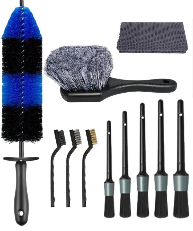 11pcs /Set Car Wash Cleaning Gap Detail Short Handle Brush