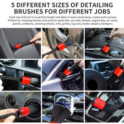 11pcs /Set Car Wash Cleaning Gap Detail Short Handle Brush