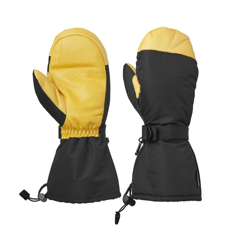 Winter Ski Snow Gloves for Men and Women Outdoor Sport Shovel Ski Gloves, Abalone Yellow, Five-finger Yellow, Abalone Black, Five-finger Black