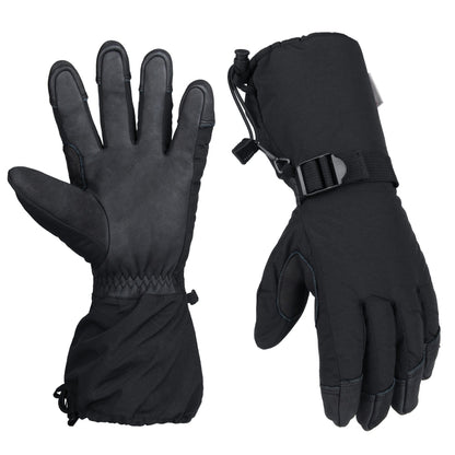 Winter Ski Snow Gloves for Men and Women Outdoor Sport Shovel Ski Gloves, Abalone Yellow, Five-finger Yellow, Abalone Black, Five-finger Black