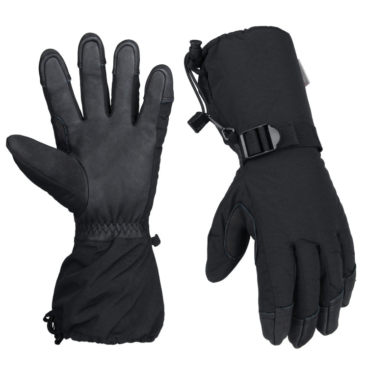 Winter Ski Snow Gloves for Men and Women Outdoor Sport Shovel Ski Gloves, Abalone Yellow, Five-finger Yellow, Abalone Black, Five-finger Black
