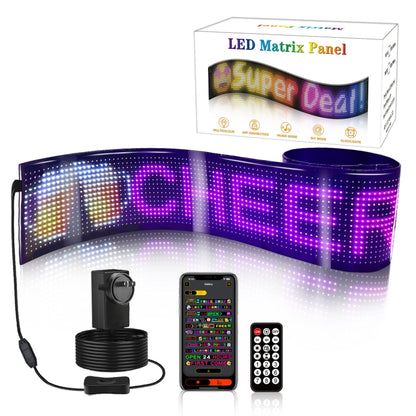 LED Flexible Screen Advertising  Large Screen Supports APP Bluetooth Control, 35.4 x 7.6 Inch USB, 52.4 x 7.6 Inch US Plug, 69.4  x 7.6 Inch US Plug