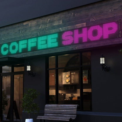 LED Flexible Screen Advertising  Large Screen Supports APP Bluetooth Control, 35.4 x 7.6 Inch USB, 52.4 x 7.6 Inch US Plug, 69.4  x 7.6 Inch US Plug