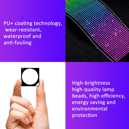 LED Flexible Screen Advertising  Large Screen Supports APP Bluetooth Control, 35.4 x 7.6 Inch USB, 52.4 x 7.6 Inch US Plug, 69.4  x 7.6 Inch US Plug