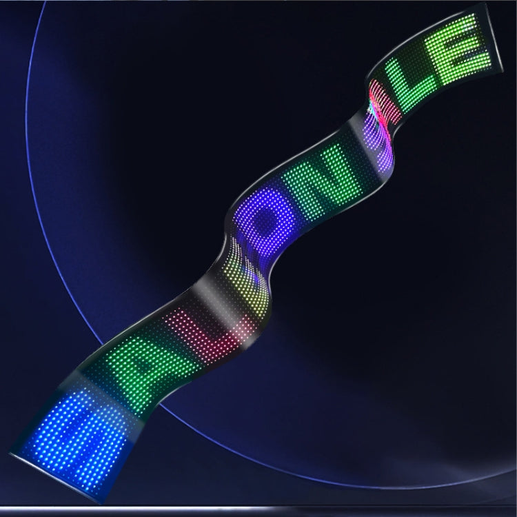 LED Flexible Screen Advertising  Large Screen Supports APP Bluetooth Control, 35.4 x 7.6 Inch USB, 52.4 x 7.6 Inch US Plug, 69.4  x 7.6 Inch US Plug