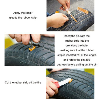 46pcs /Set Car Tubeless Tire Repair Needle Rubber Strip Valve Tip Needle-nosed Pliers Tool Set