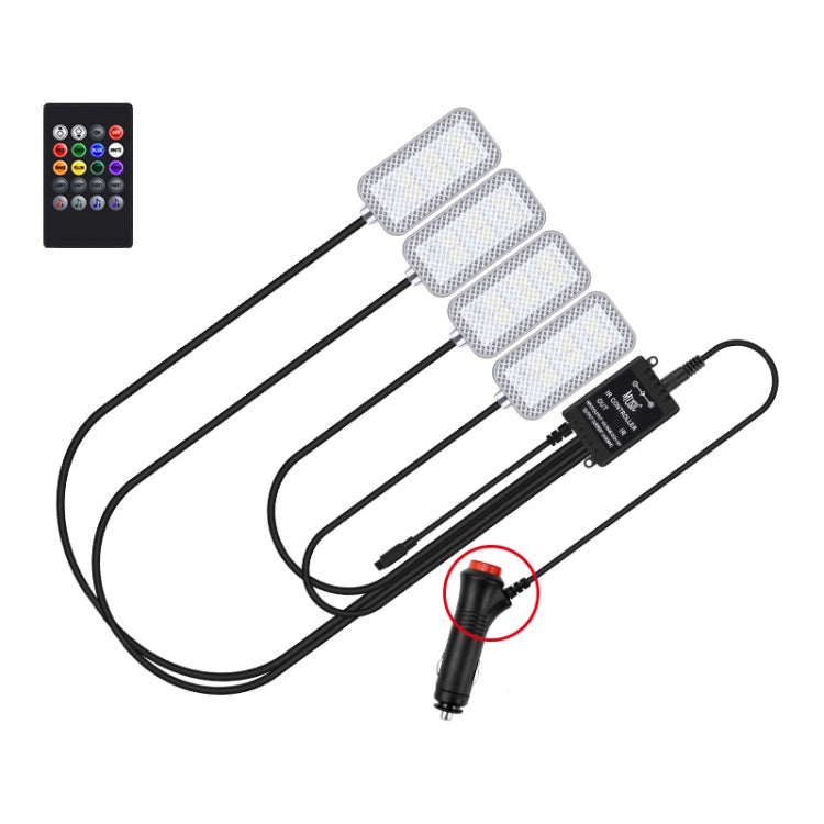 Eight-Color LED Voice Control Car Music Rhythm Atmosphere Light, 5V USB Remote Control, 5V USB APP, 5V USB APP + Remote Control, 5V USB With Switch Remote Control, 5V USB With Switch APP, 5V USB With Switch APP + Remote Control