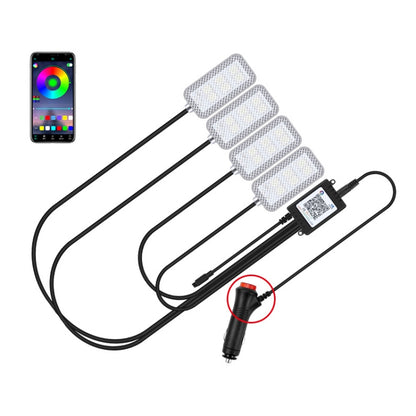 Eight-Color LED Voice Control Car Music Rhythm Atmosphere Light, 5V USB Remote Control, 5V USB APP, 5V USB APP + Remote Control, 5V USB With Switch Remote Control, 5V USB With Switch APP, 5V USB With Switch APP + Remote Control
