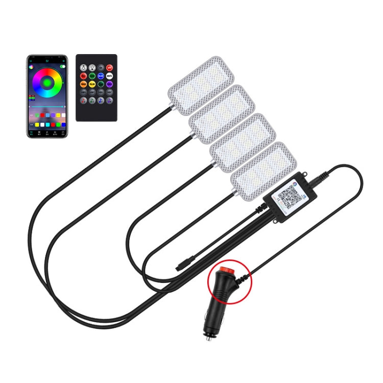 Eight-Color LED Voice Control Car Music Rhythm Atmosphere Light, 5V USB Remote Control, 5V USB APP, 5V USB APP + Remote Control, 5V USB With Switch Remote Control, 5V USB With Switch APP, 5V USB With Switch APP + Remote Control