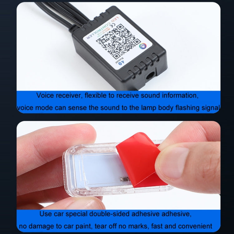 Eight-Color LED Voice Control Car Music Rhythm Atmosphere Light, 5V USB Remote Control, 5V USB APP, 5V USB APP + Remote Control, 5V USB With Switch Remote Control, 5V USB With Switch APP, 5V USB With Switch APP + Remote Control