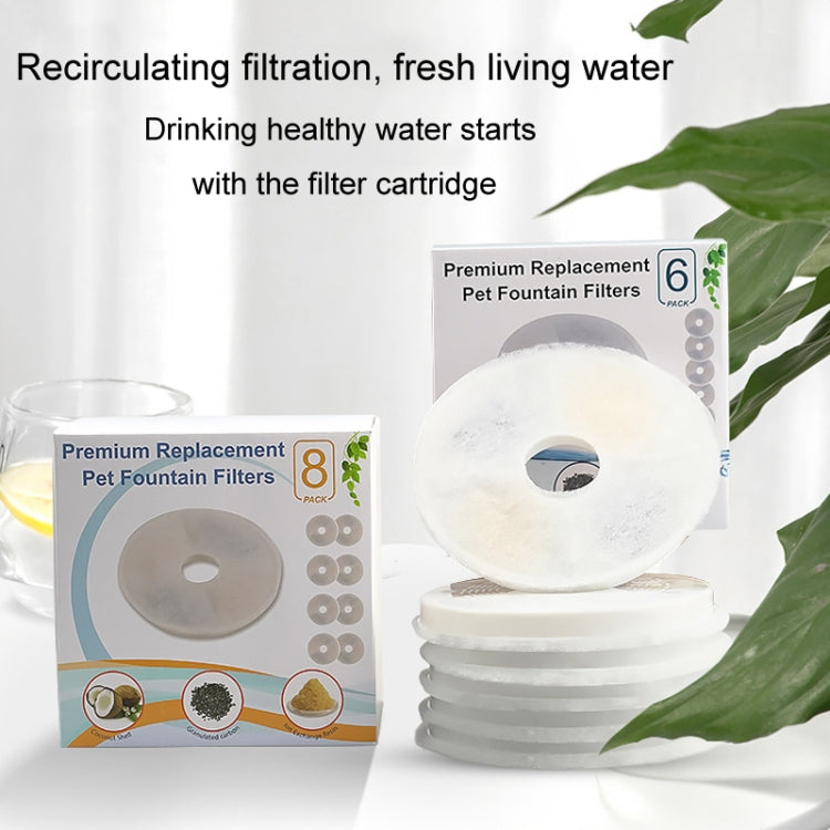 For Catit Pet Water Fountain Replacement Filters Cat Water Dispenser Filters, 6pcs /Box, 8pcs /Box