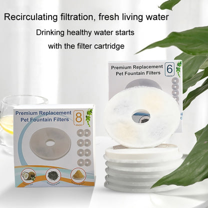 For Catit Pet Water Fountain Replacement Filters Cat Water Dispenser Filters, 6pcs /Box, 8pcs /Box