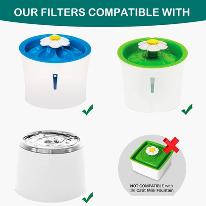 For Catit Pet Water Fountain Replacement Filters Cat Water Dispenser Filters, 6pcs /Box, 8pcs /Box