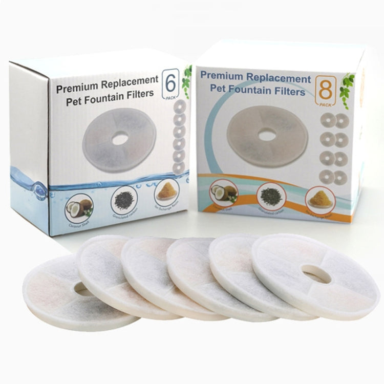 For Catit Pet Water Fountain Replacement Filters Cat Water Dispenser Filters, 6pcs /Box, 8pcs /Box