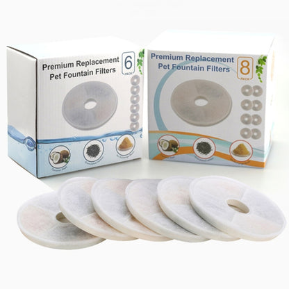 For Catit Pet Water Fountain Replacement Filters Cat Water Dispenser Filters, 6pcs /Box, 8pcs /Box