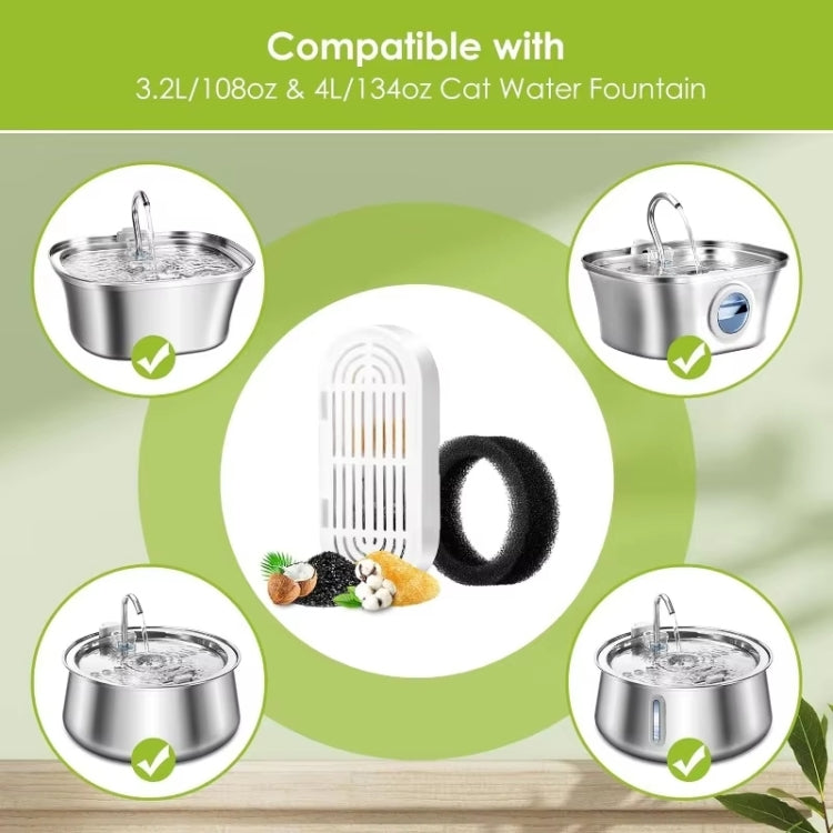 Pet Water Fountain Replacement Filters Dog And Cat Drinking Water Filter Cartridges With Pre-Filter Sponges, 3+3pcs /Box, 6+6pcs /Box, 9+9pcs /Box